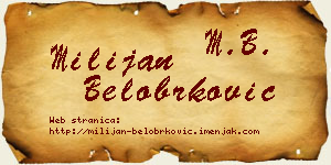 Milijan Belobrković vizit kartica